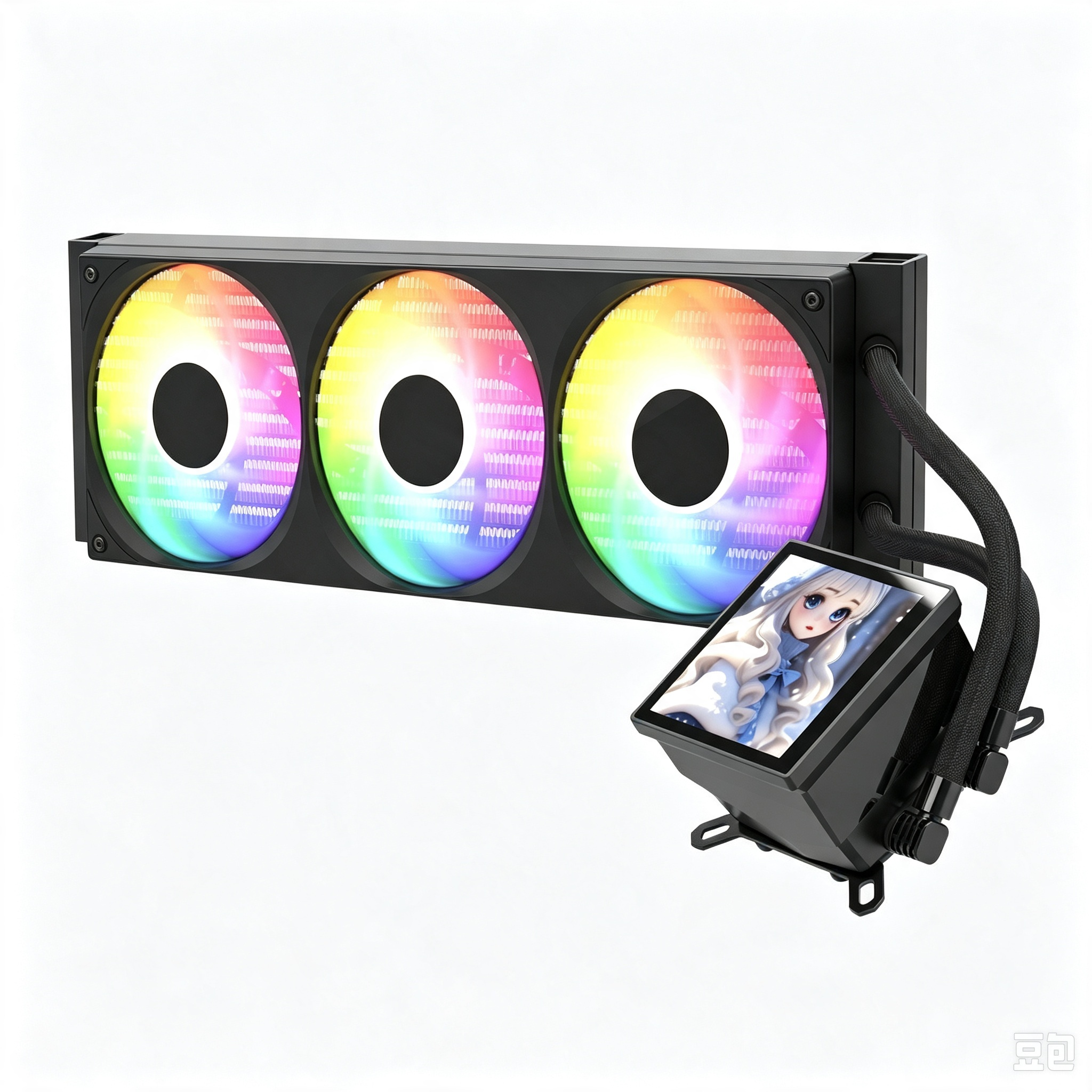 SQH-A02-360B AIO Water Cooler 360mm LCD